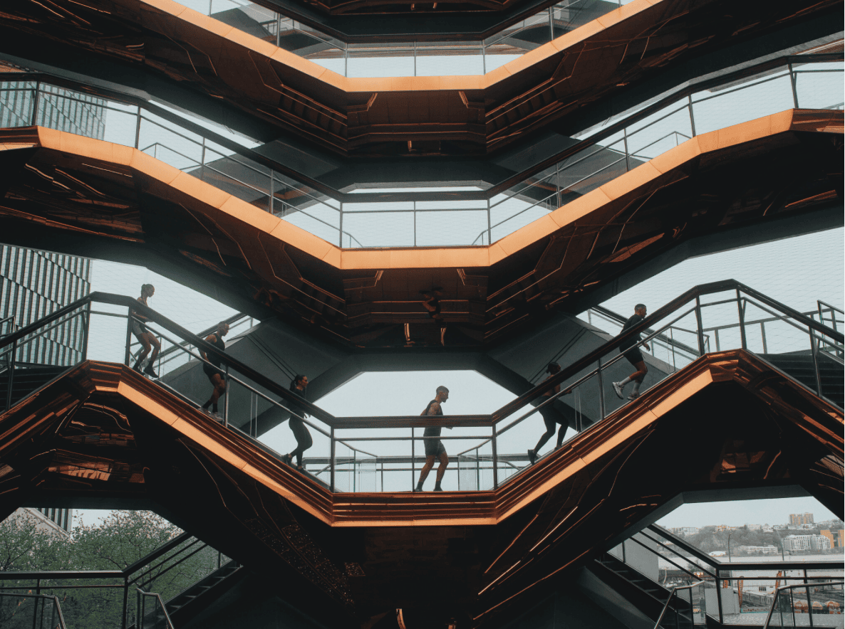 people running inside at The Vessel NYC